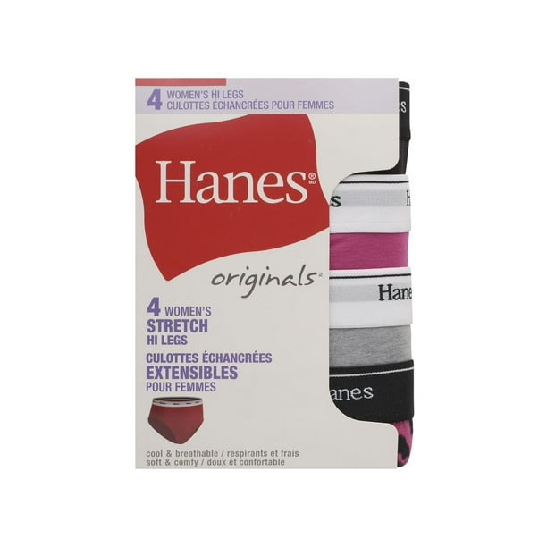 Hanes Women's Hi-Cut 4 Pack, Sizes Small - 2X Large 