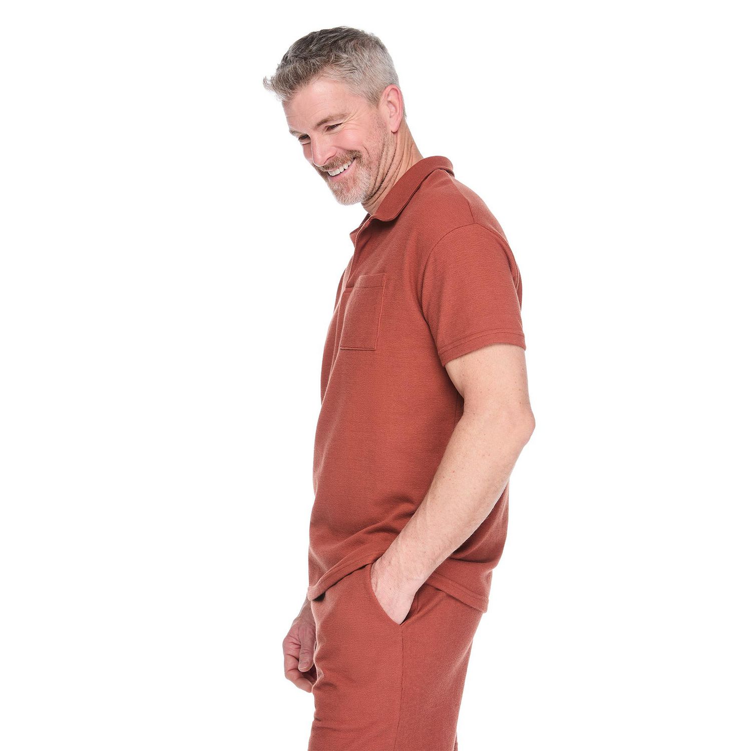 Polo à col Johnny texturé George pour hommes