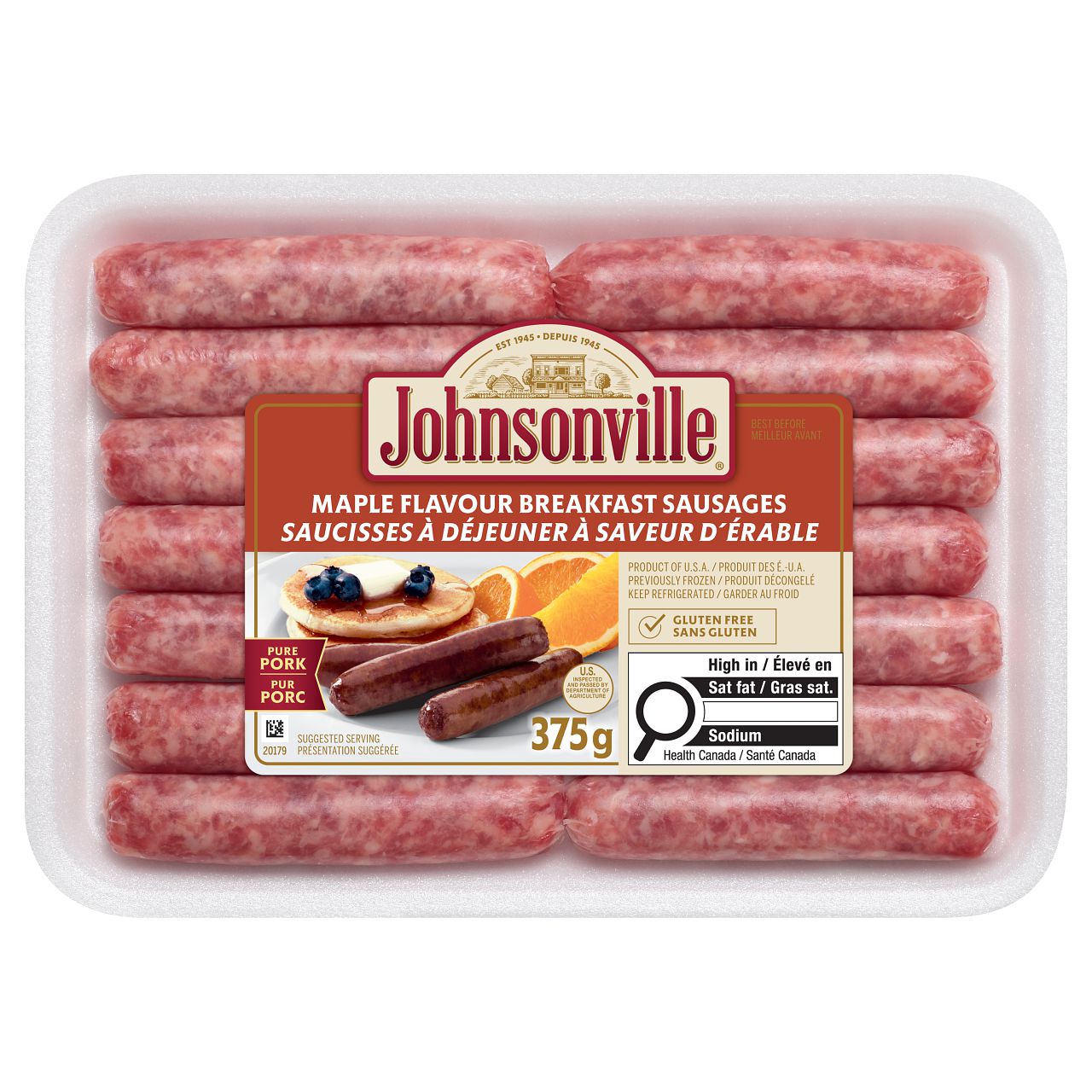 Johnsonville Maple Breakfast Sausage Links, 375g