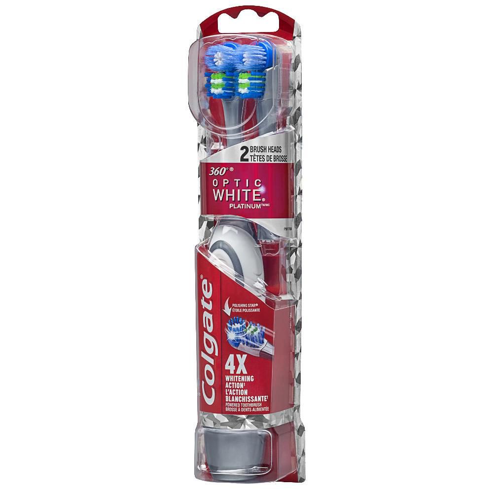 Colgate 360 Optic White Platinum Battery Powered Toothbrush and Refill