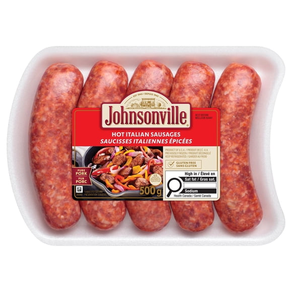Johnsonville Hot Italian Dinner Sausages, JVL Hot Ital SSG (5) 500g