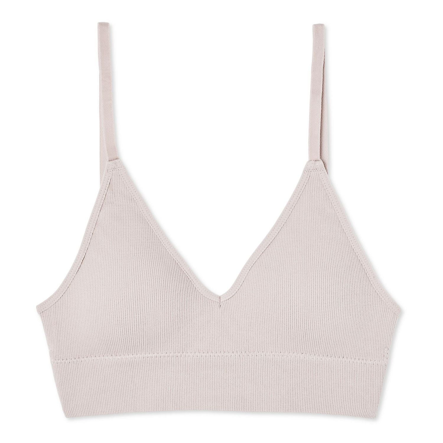 Soutien-gorge léger côtelé avec encolure en V George pour femmes Tailles P-TTG