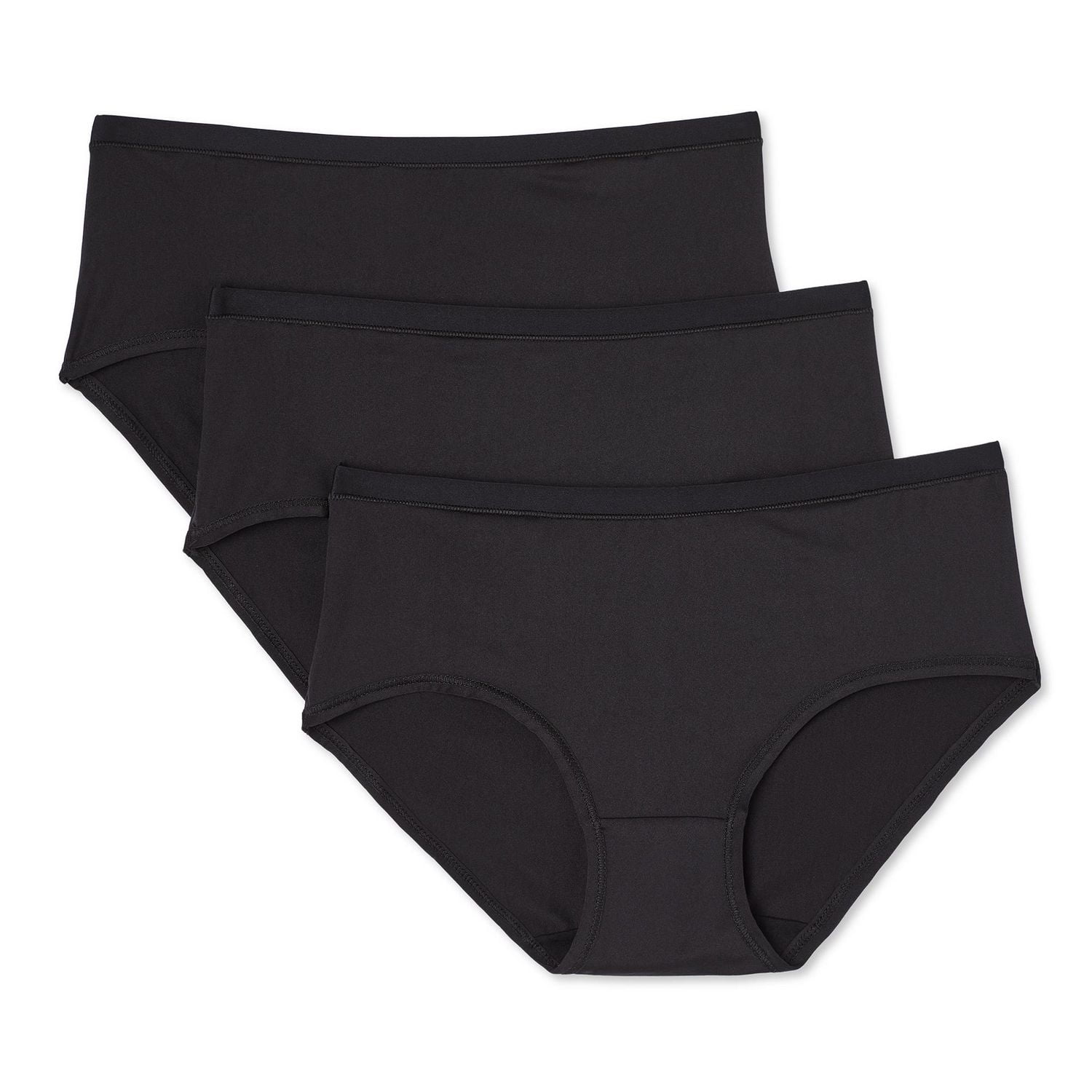 Lot de 3 culottes taille mi-haute en microfibre super extensible George pour femmes Tailles P-TG