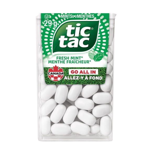 TIC TAC Menthes, Menthe Fraîcheur, Bonbons à la menthe, 60 pilules, 29 g