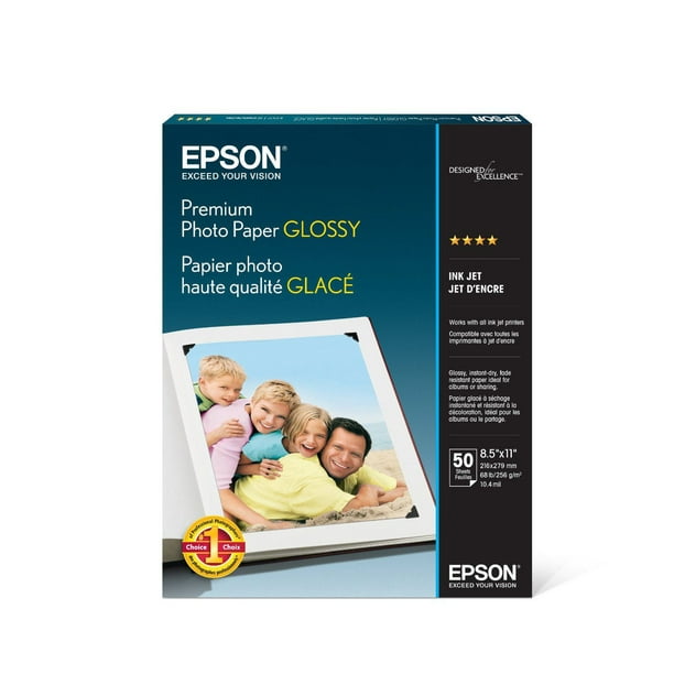 Epson - Papier photo de première qualité, lustré, 8 x 11 po, paq./50