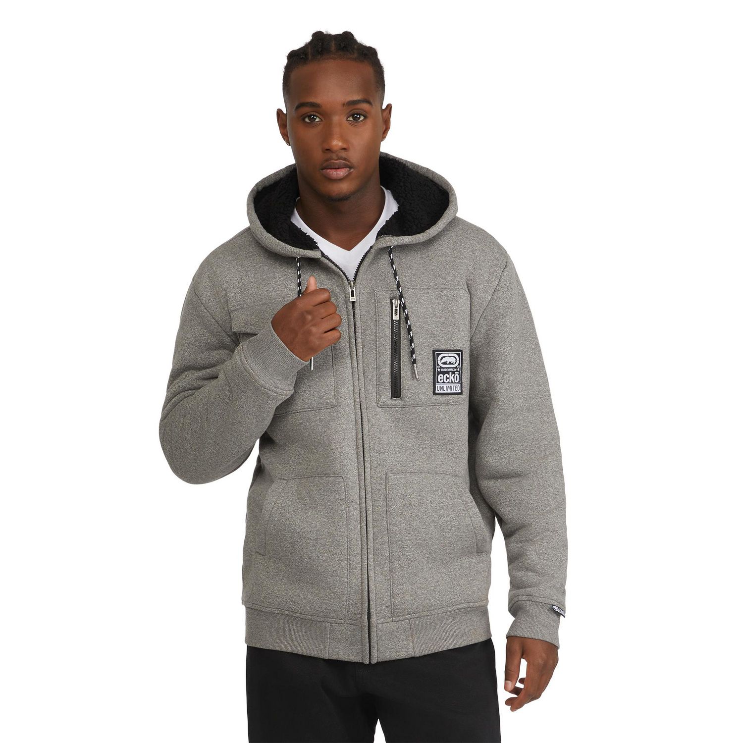 Ecko Men's Quilted Military Vibes Sherpa Hoodie - Walmart.ca