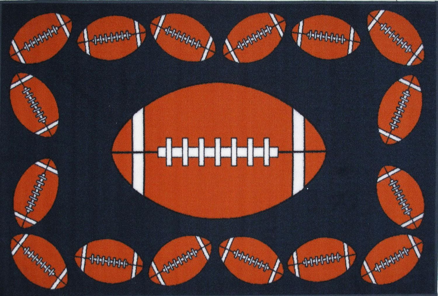 Fun Rugs Rectangle MultiColored Football Time Nylon Kids Rug Walmart