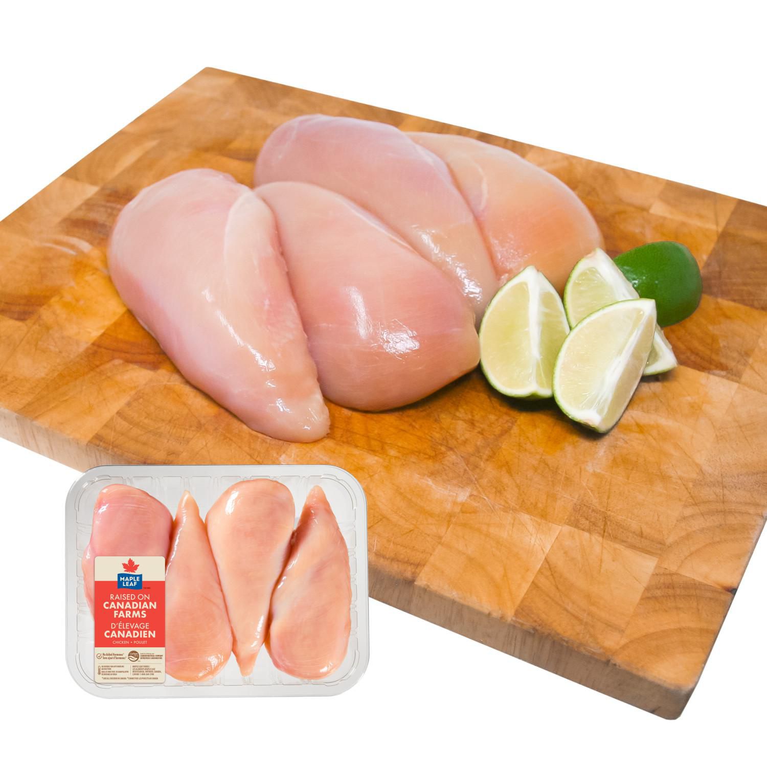 Maple Leaf Boneless Skinless Chicken Breasts, 3 - 5 pc, 0.71 - 0.94 KG