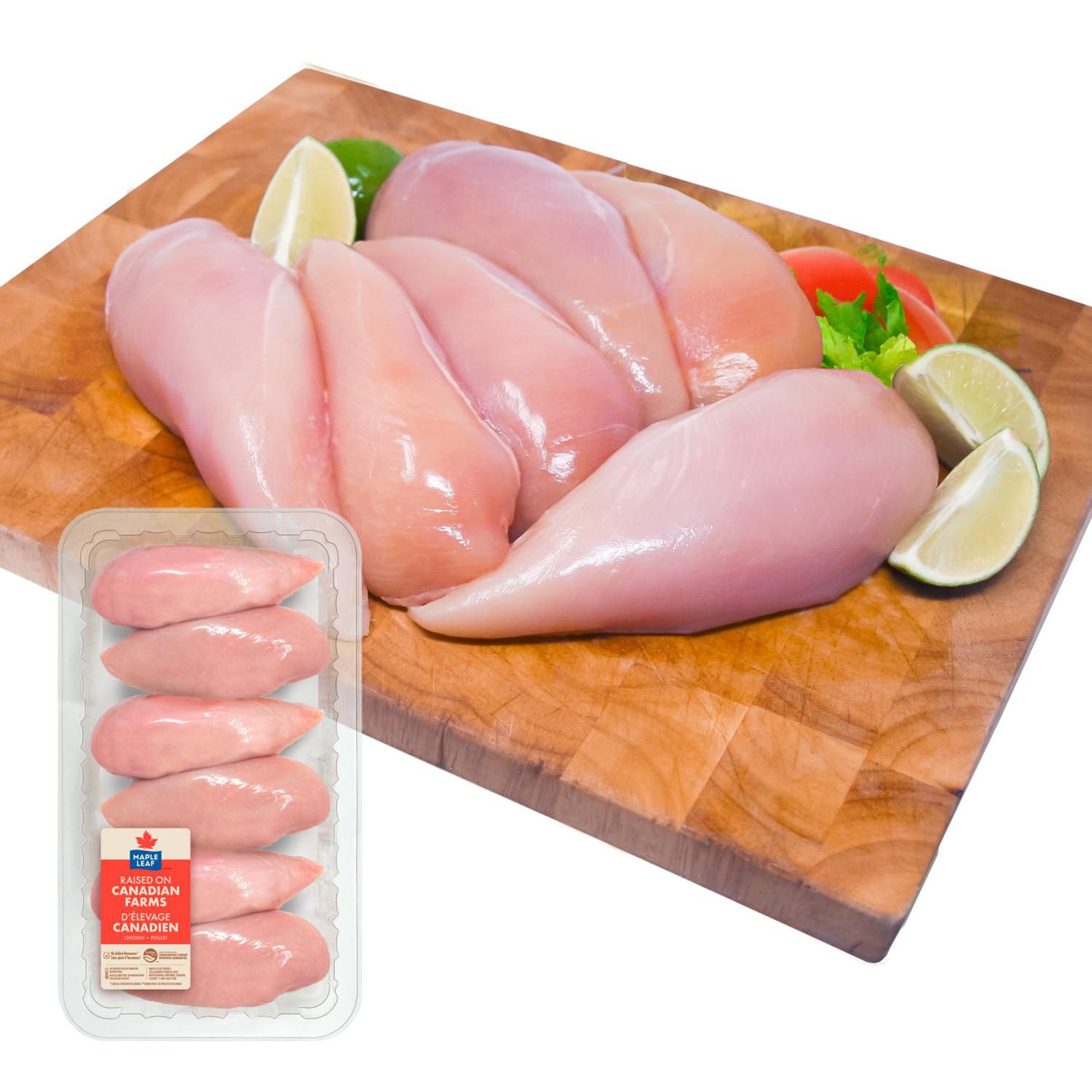 Maple Leaf Boneless Skinless Chicken Breasts, 6-7 pc, 1.23 - 1.60 KG