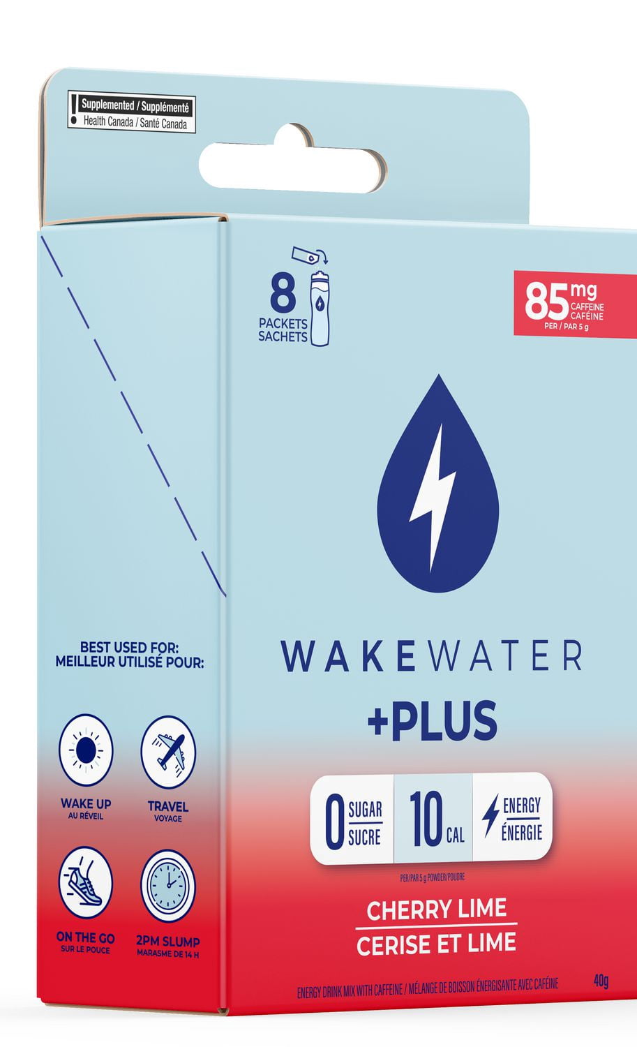 WakeWater +PLUS Energy & Electrolyte Drink Mix - Cherry Lime