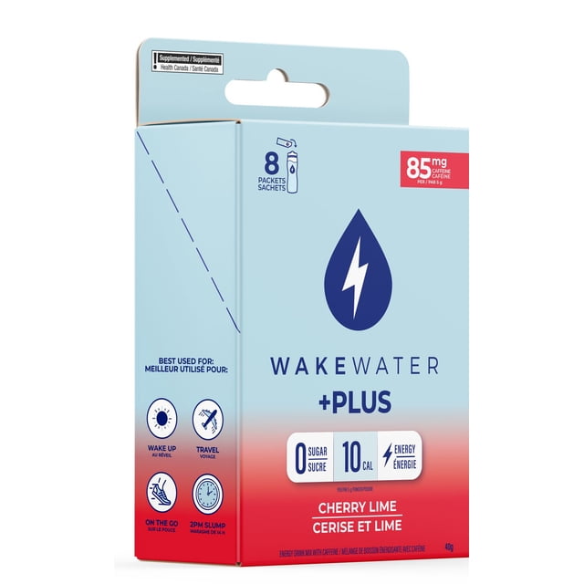 WakeWater +PLUS Energy & Electrolyte Drink Mix - Cherry Lime
