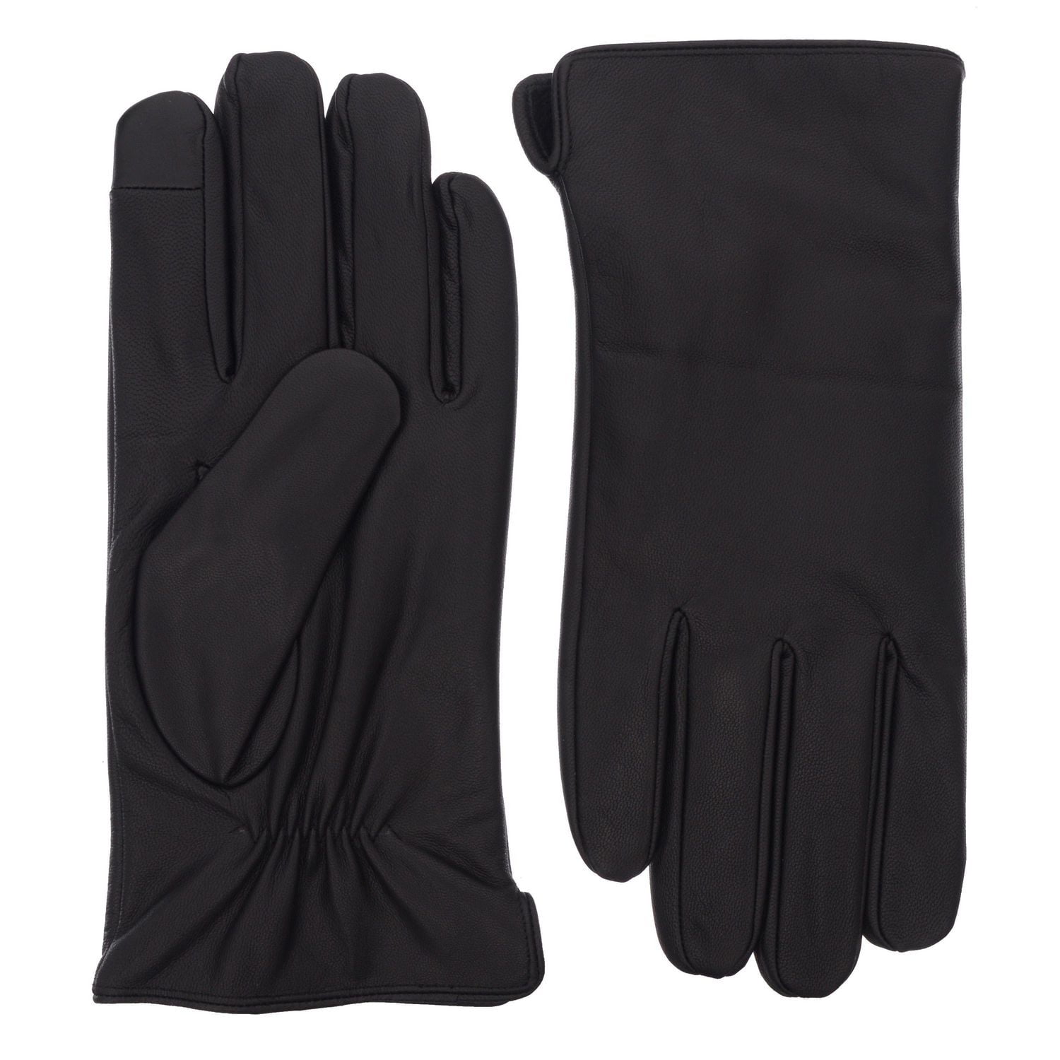 mens black leather touchscreen gloves