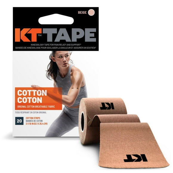 KT TAPE Original Beige Therapeutic Kinesiology Elastic Sports Tape, 20 Strips