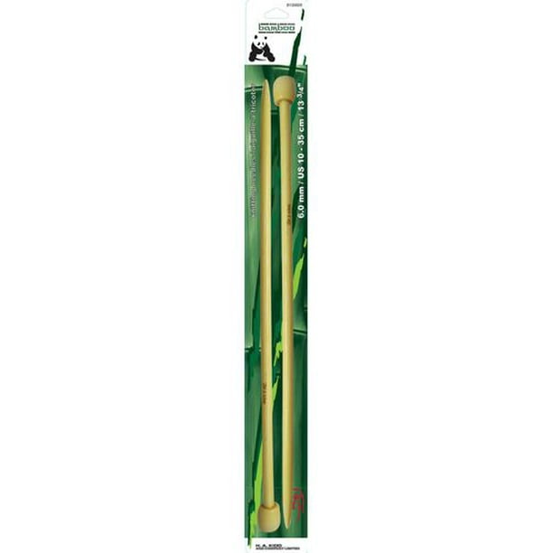 Aiguilles à tricoter seul pointe en bambou 35cm/6.00mm