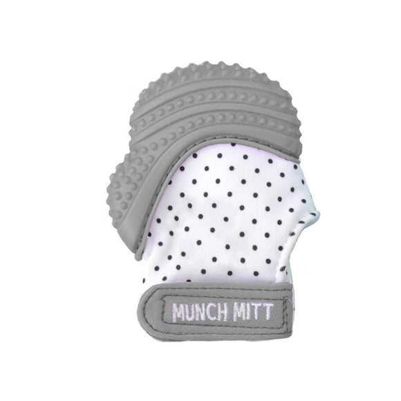 Munch Mitt - Grey Polka Dots