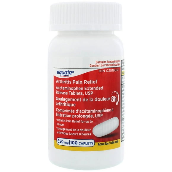 Equate Arthritis Pain Relief Acetaminophen Extended Release Tablets, USP, 100 Caplets