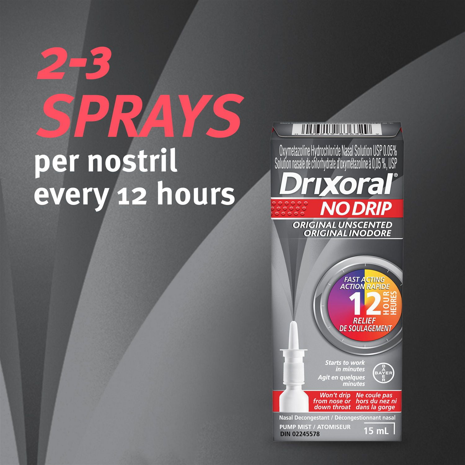 Drixoral No Drip, Original, Nasal Spray, 15mL