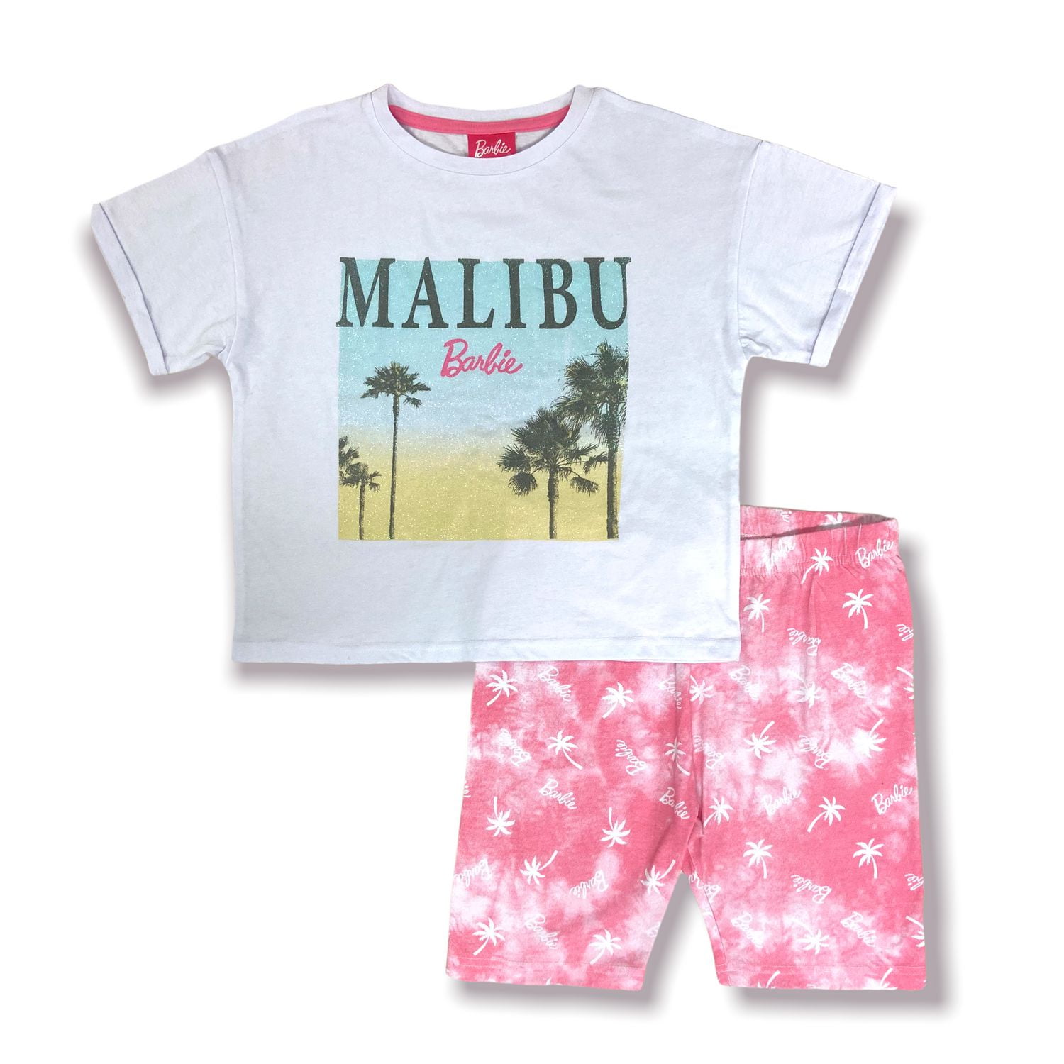 Barbie Girls 2 piece bike short and boxy t-shirt set