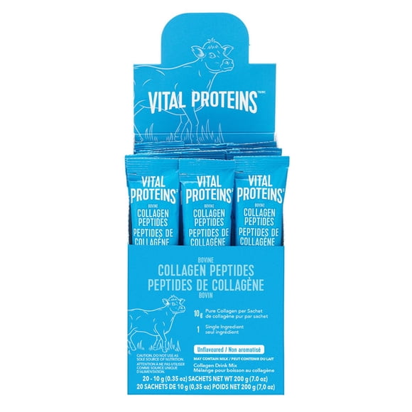 Vital Proteins Bovine Collagen Peptides Powder, Single-Serve Stick Packs, Unflavoured, Odourless, Gluten-Free, No Added Sugar, Paleo-Friendly, Non-Gmo, No Artificial Flavours Or Colours