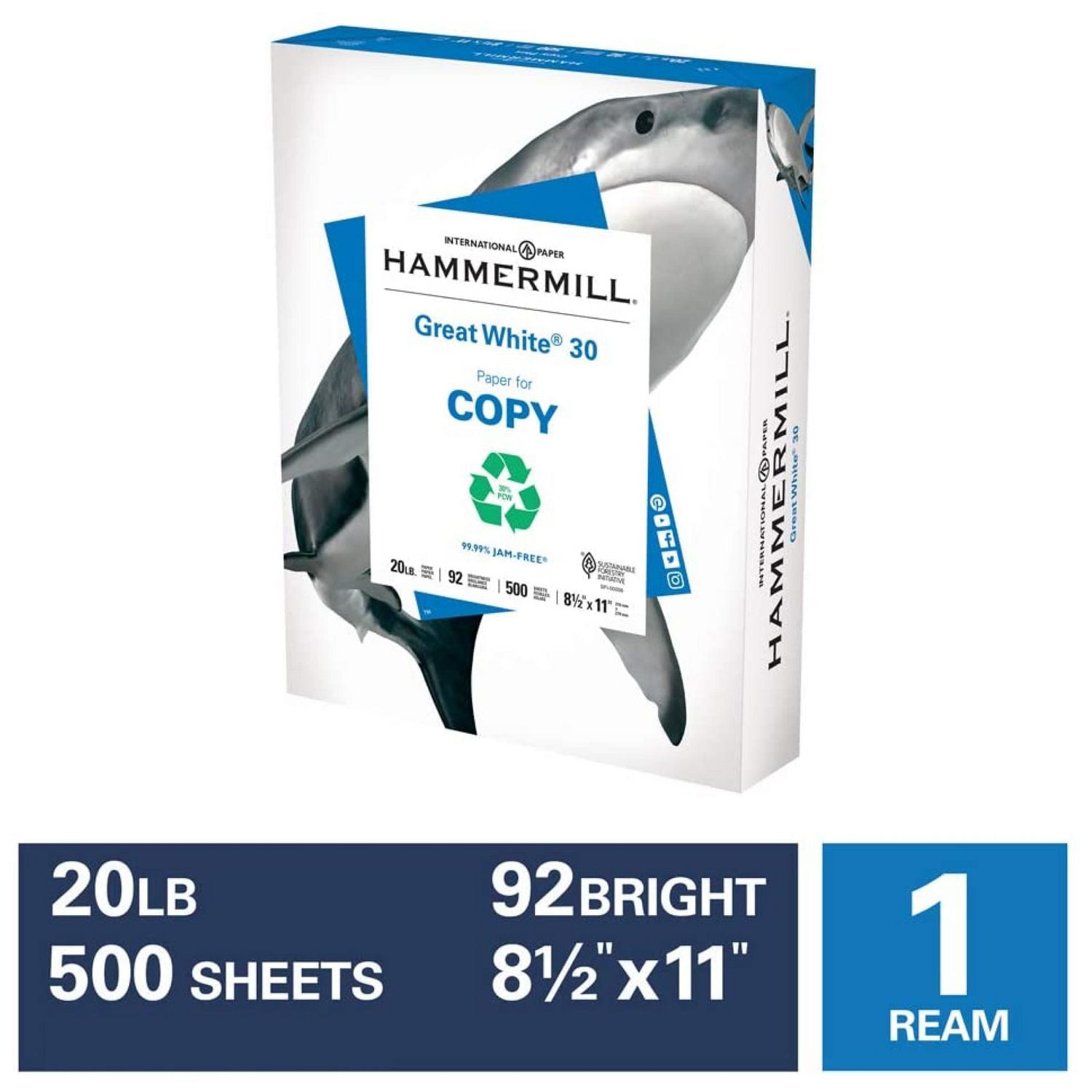 Hammermill Great White 30 Recycled Printer Paper Walmart Canada