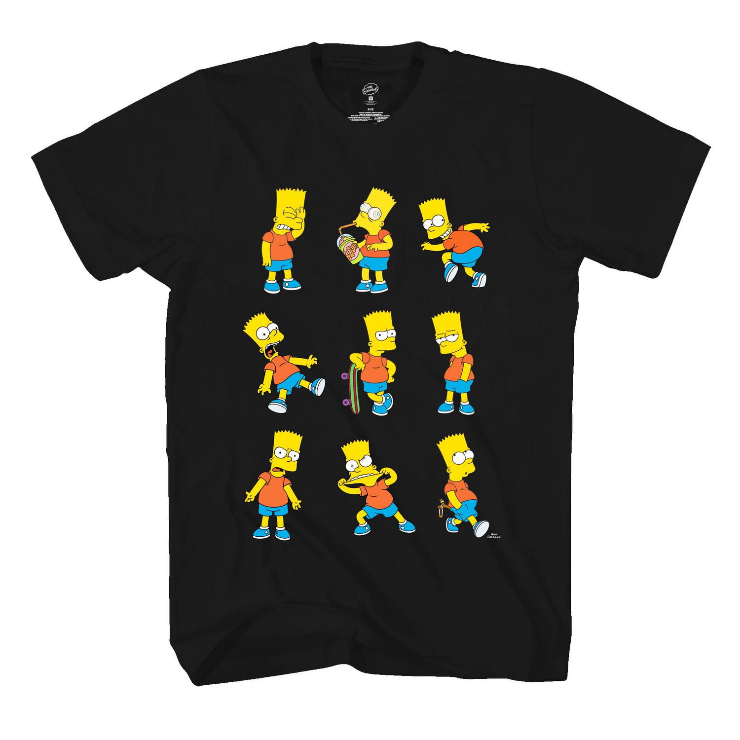 Boys The Simpsons Bart Poses Short Sleeve T-Shirt, Sizes: XS-XL