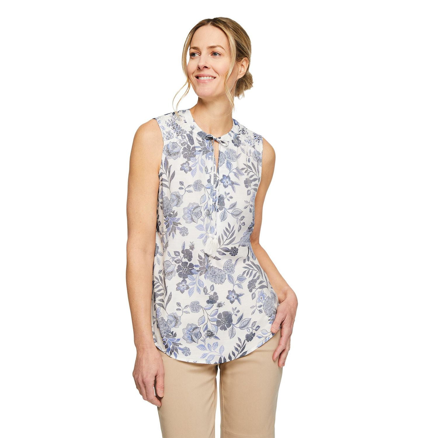 Haut paysan sans manches pour femmes Iyla