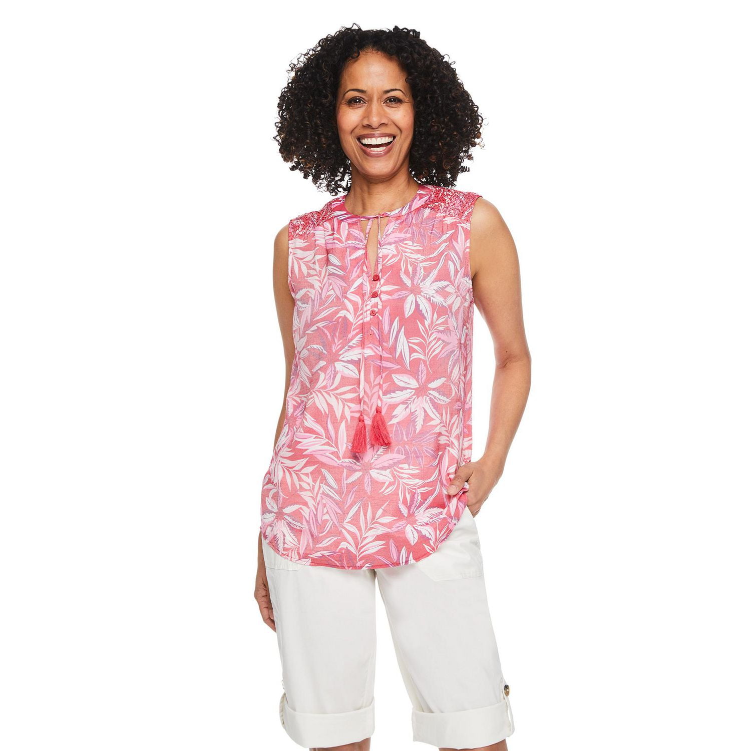 Iyla Women's Sleeveless Peasant Top