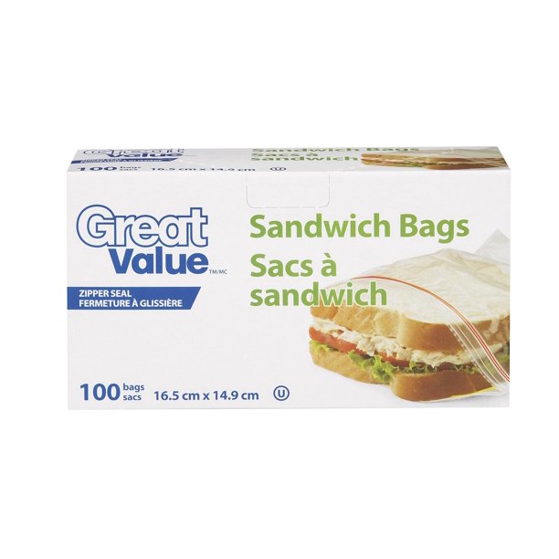 Sacs à Sandwich Refermables Great Value
