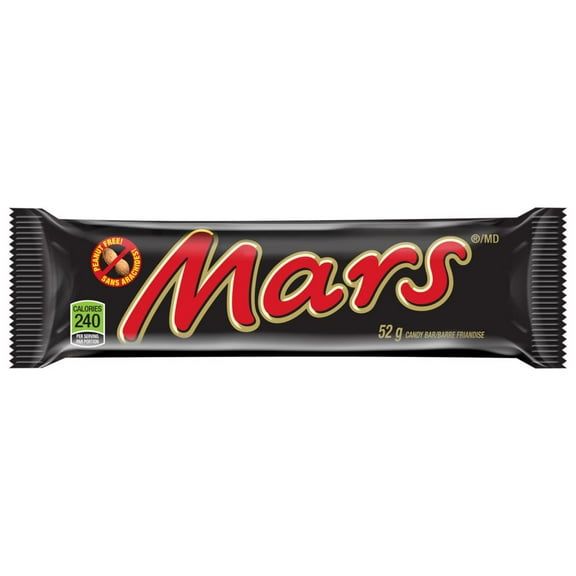 Barre de friandise au chocolat et au caramel Mars, barre individuelle, 52 g