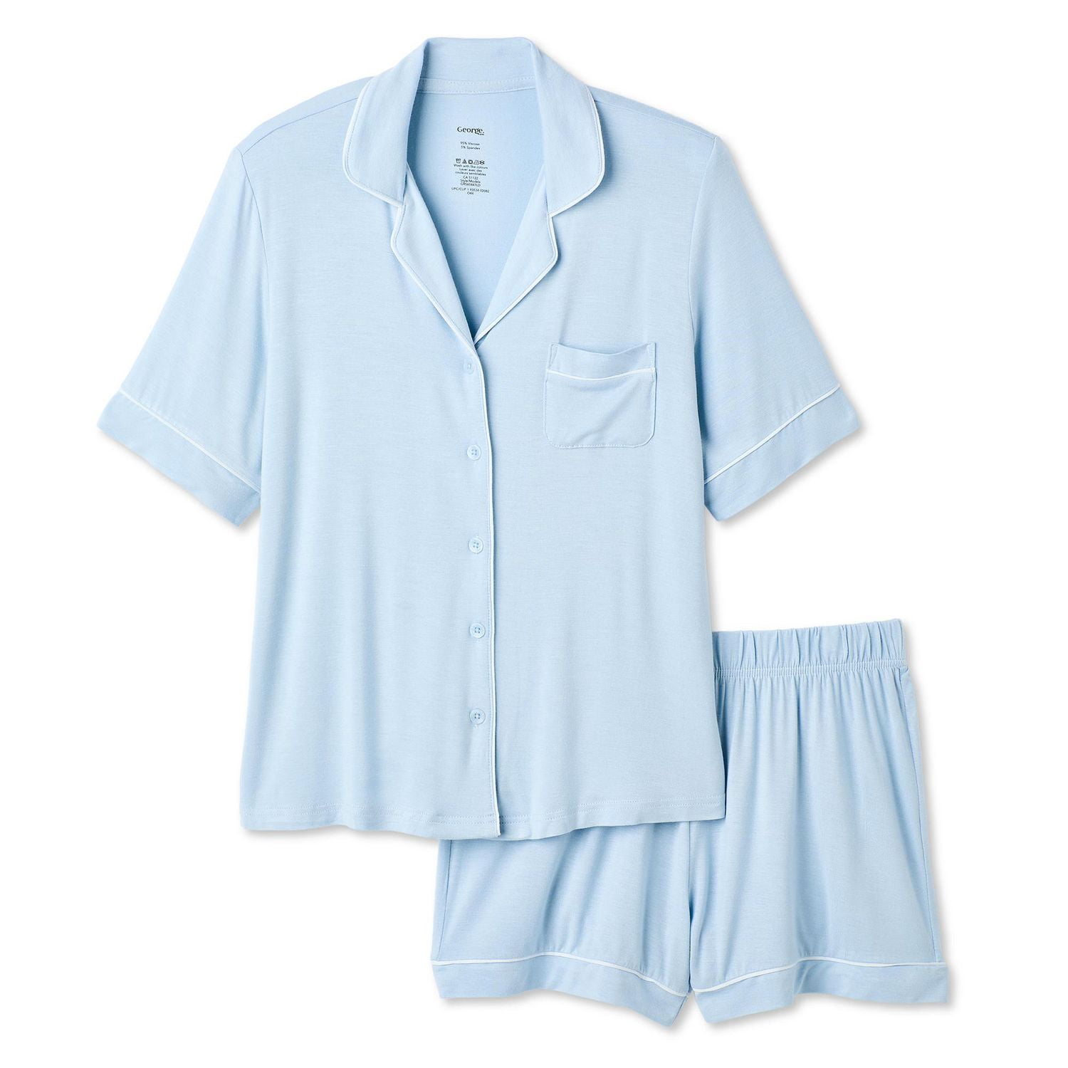 George Women's Two Piece Notch Collar Shirt Set