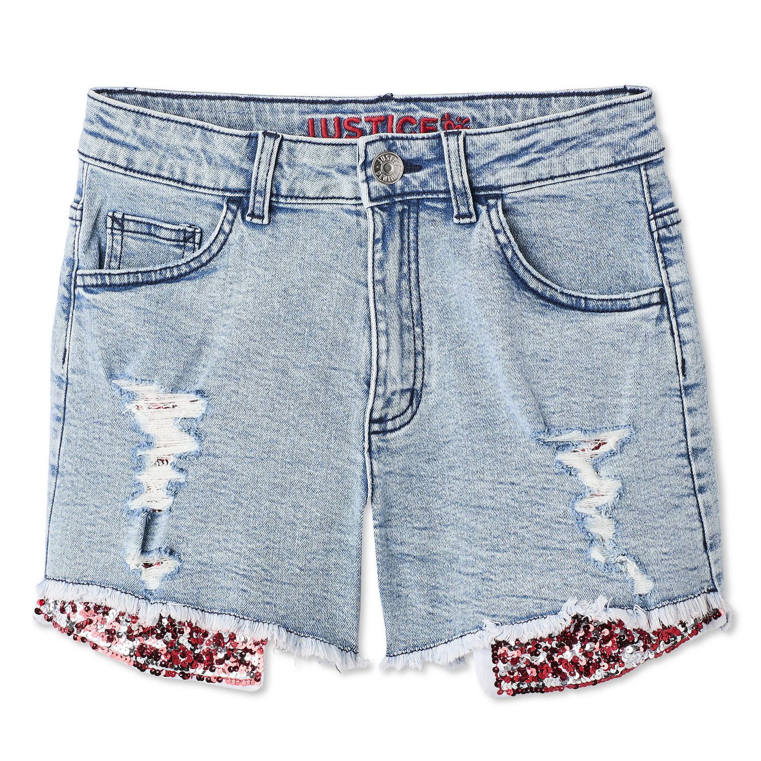 Short en jean avec poche à paillettes Justice pour filles