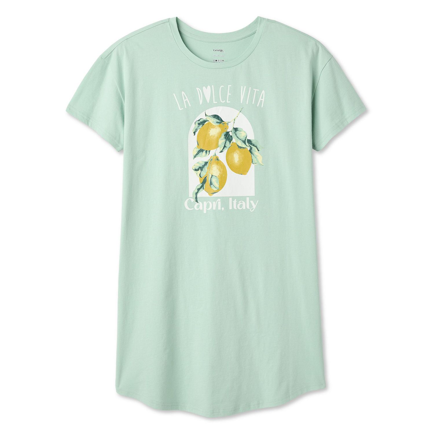 Chemise de nuit à encolure ras du cou George pour femmes