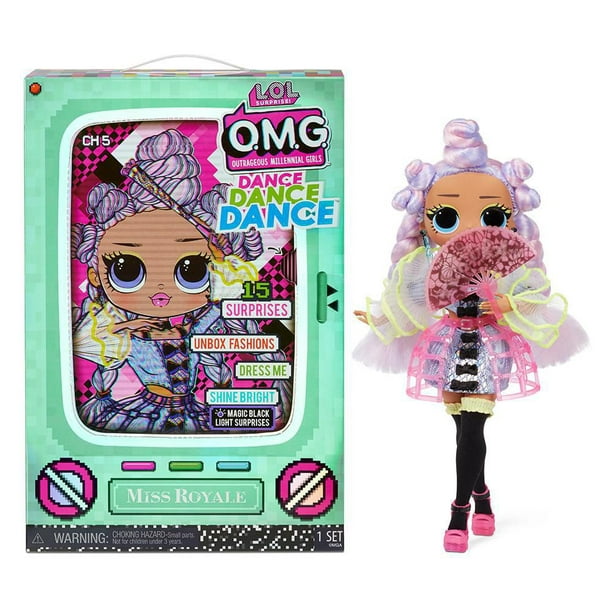 LOL Surprise OMG Dance Dance Dance Virtuelle Fashion Doll With 15 Surprises  Including Magic Blacklight, Shoes, Hair Brush, Doll Stand and TV Package -  For Girls Ages 4+ 