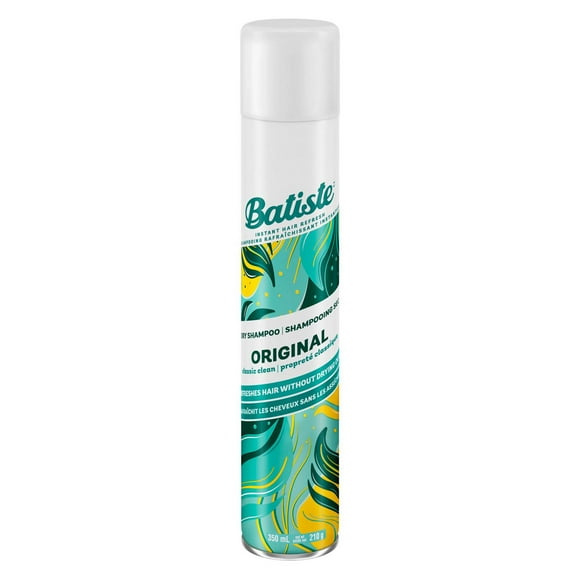 Batiste Original Dry Shampoo, 350 ml, Original scent with hints of powder, lavender, and musk, instantly refreshes and absorbs grease, Batiste Original 350 ml