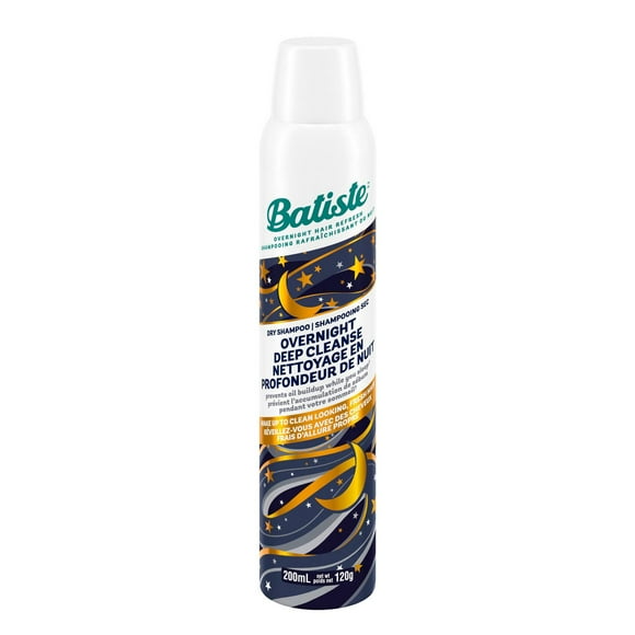 Batiste Overnight Deep Cleanse Dry Shampoo, 200ml, Prevent Oil Build-up in Hair, Made With Charcoal, Waterless Shampoo, Batiste Deep Cleanse 200ml