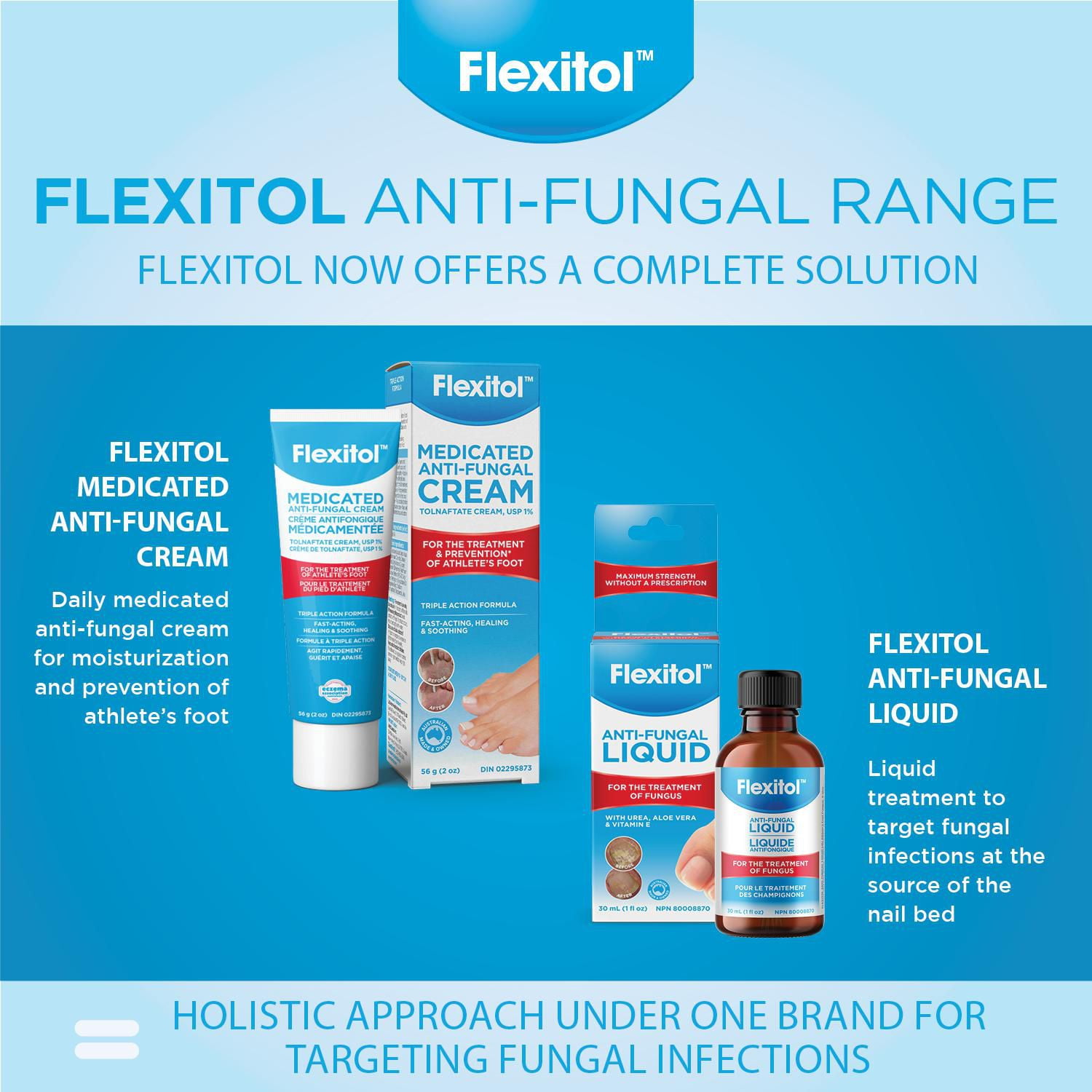 Crème antifongique médicamenteuse pour le pied d'athlète de Flexitol 56 g