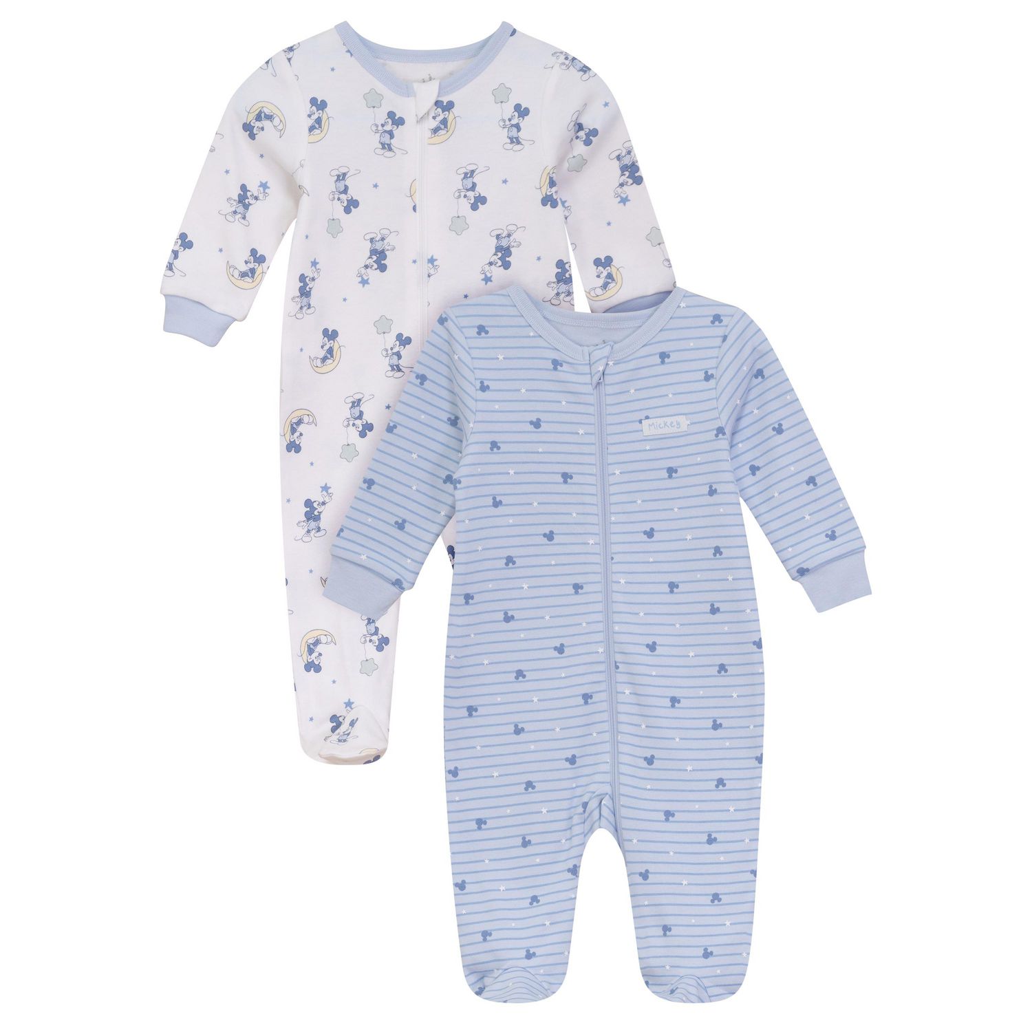 Disney Mickey Mouse Baby Boys' Layette Organic Cotton 2pc Footed Sleeper Set