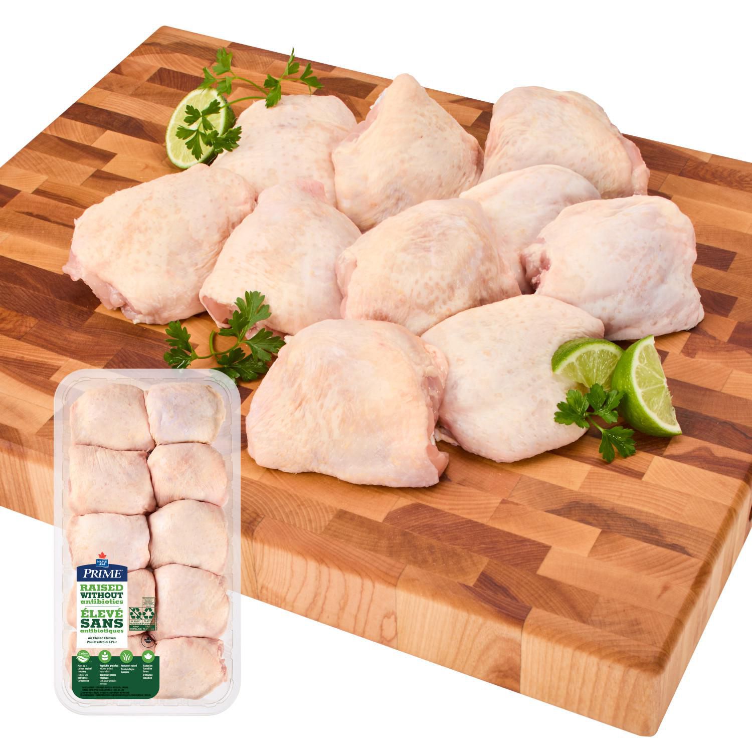 Prime Bone-in Chicken Thighs Raised Without Antibiotics, 10 pc, 0.90 - 1.21 KG