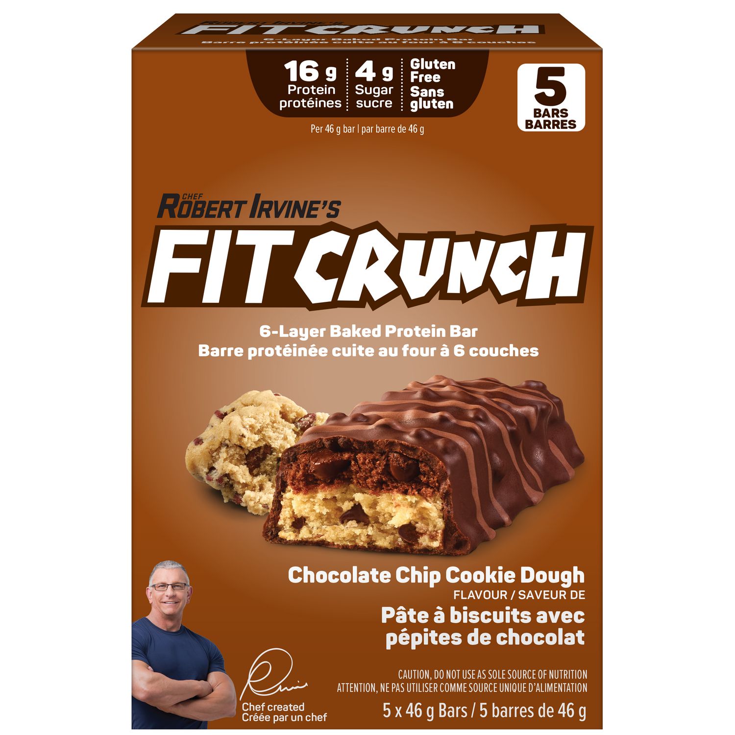 FitCrunch Chocolate Chip Cookie Dough 5X46G