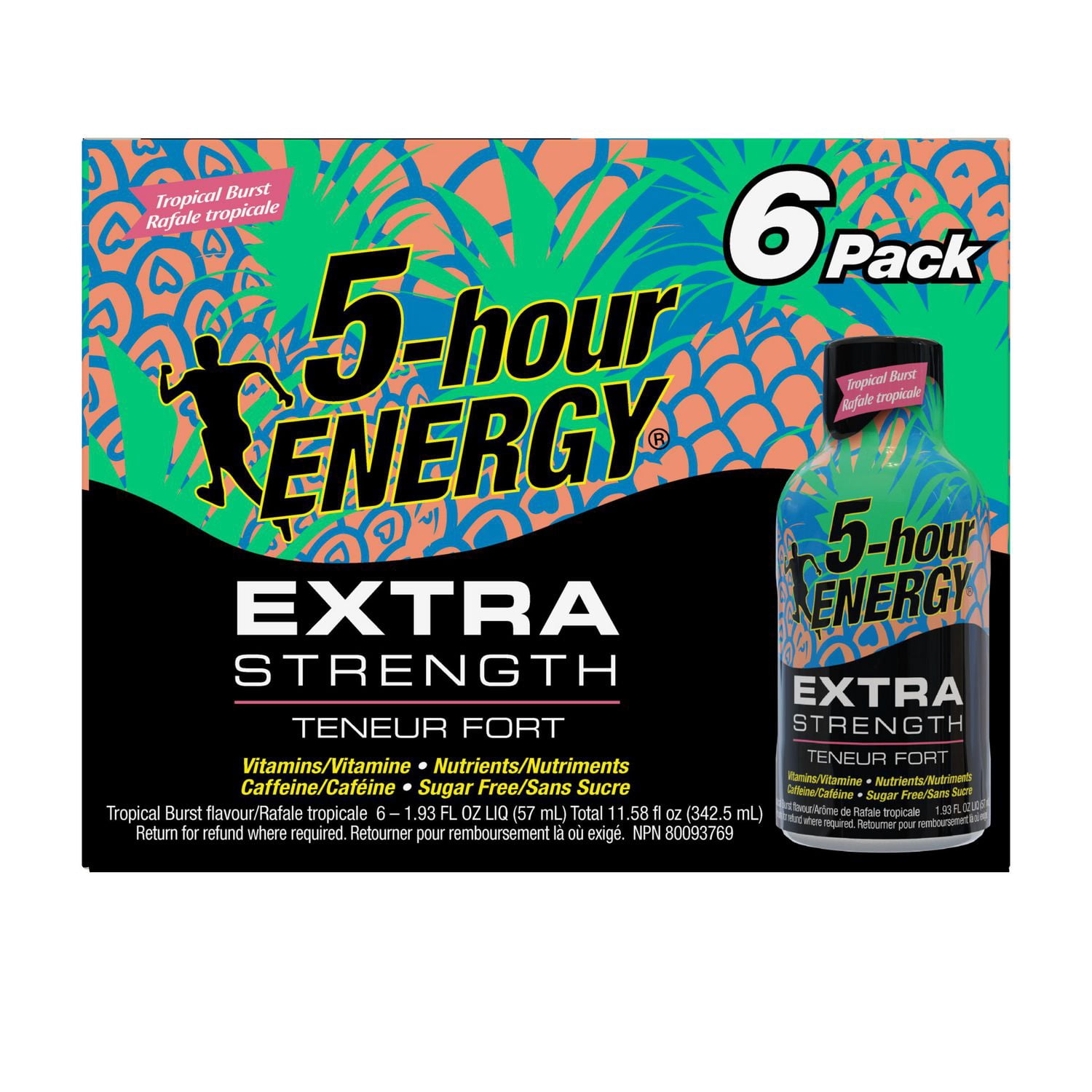 5 Hour Energy Extra Fort Rafale Tropicale 6PK