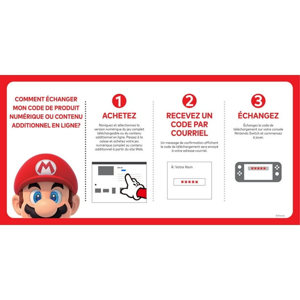 Carte-cadeau de 10 $ pour Nintendo eShop - Téléchargement