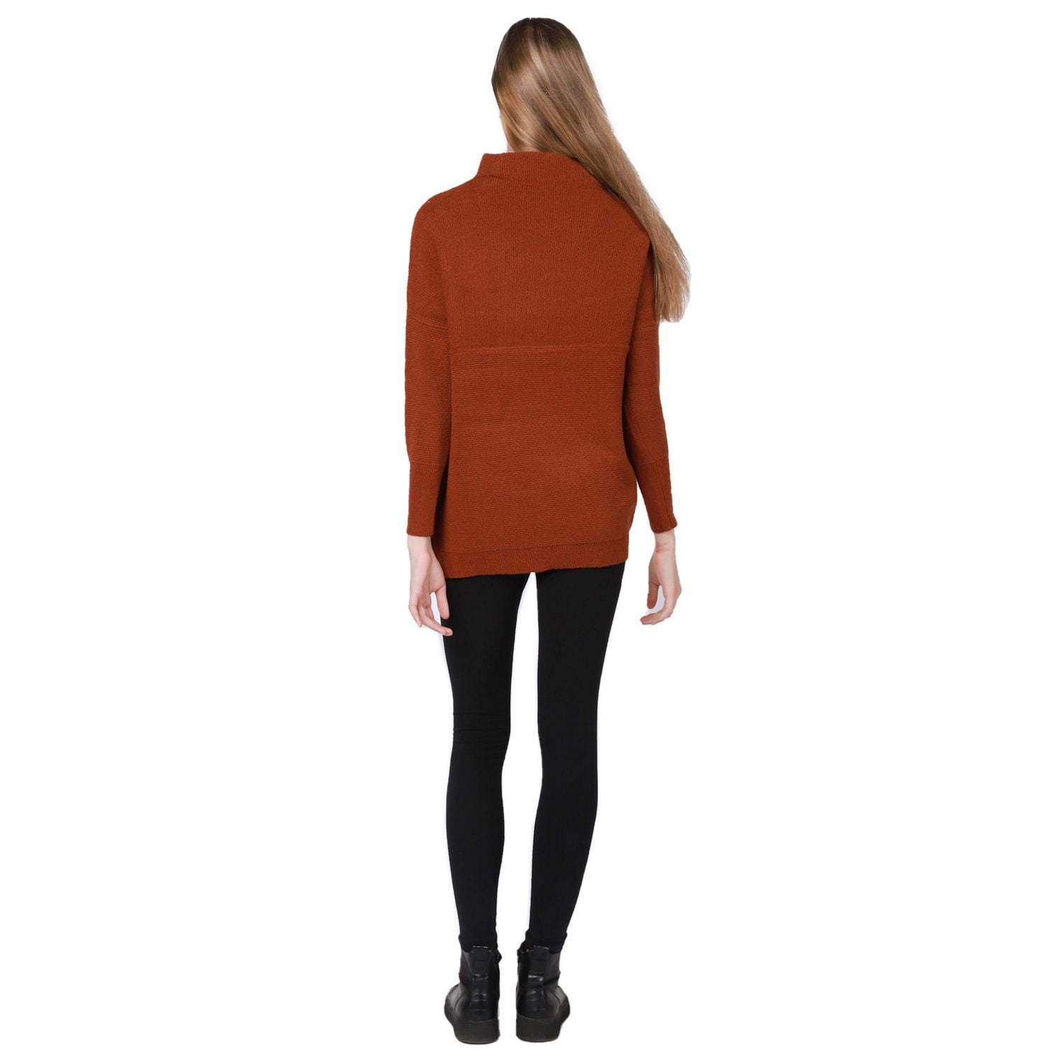 Pull col montant manche longue, mélange de Cotton.d