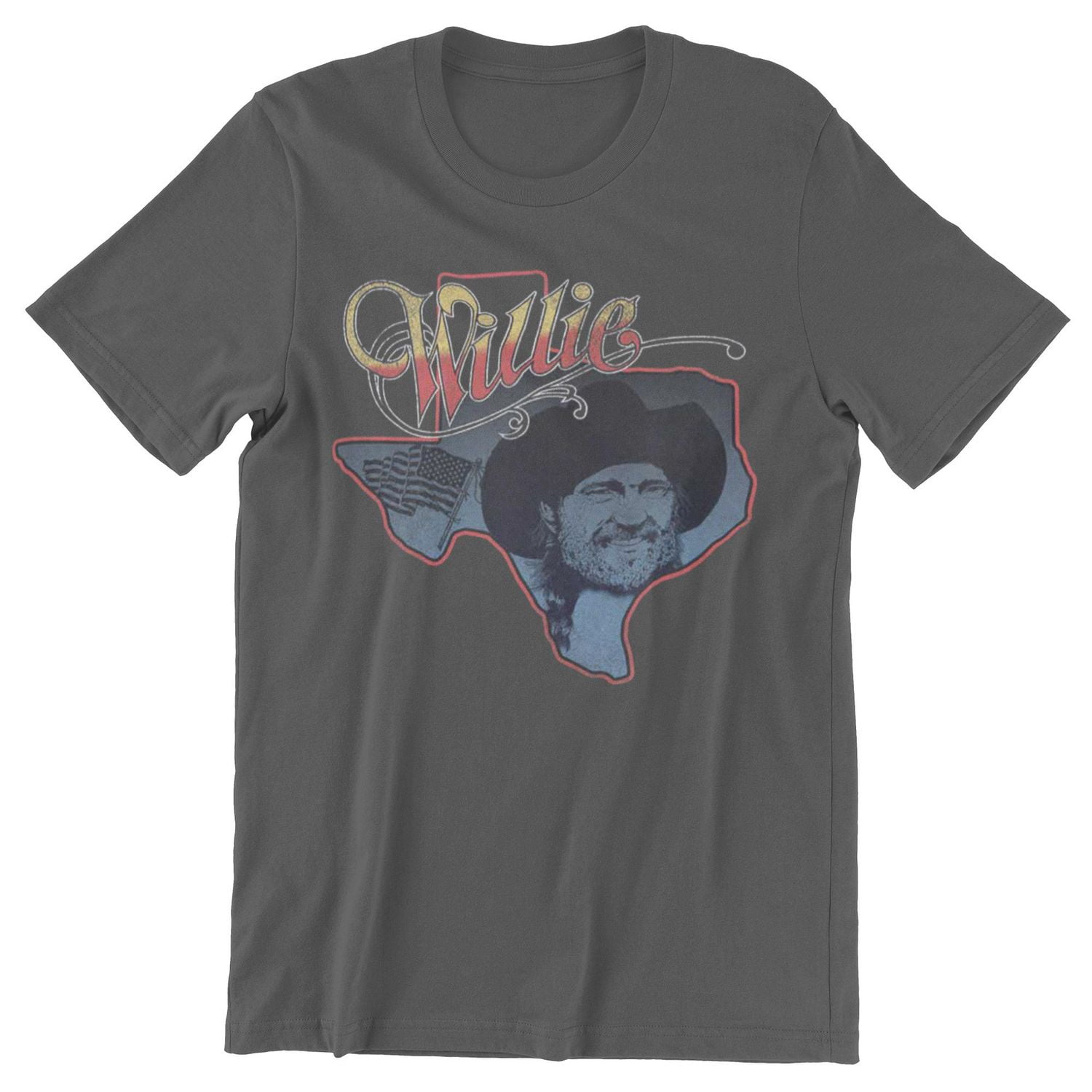 Willie Nelson Tee shirt femme. Ce t-shirt à manches courtes et col rond pour femme peut facilement être porté avec votre jean ou votre bas préféré et Tailles TP à TG