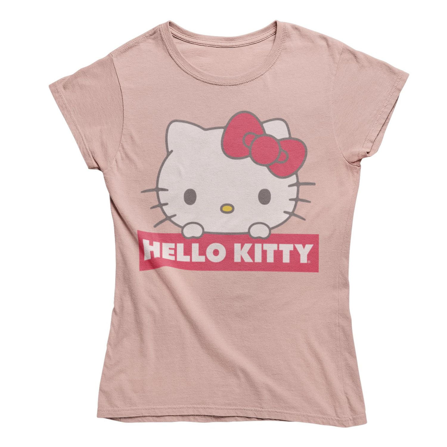 Hello Kitty Tee shirt femme. Ce t-shirt à manches courtes ajusté et col rond pour femme peut facilement être porté avec votre jean ou votre bas préféré et