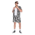 thumbnail image 1 of No Boundaries Men's Short Sleeve Button Front Printed Resort Shirt, 1 of 6