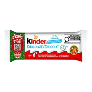KINDER CHOCOLATE/CHOCOLAT Milk Chocolate Bar With A Milky Filling, 2 Individually Wrapped Bars Per Pack