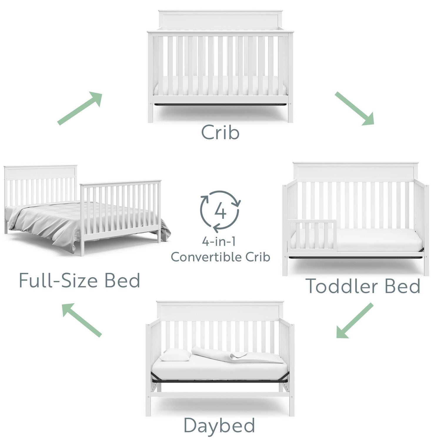 4 in 1 crib mattress size