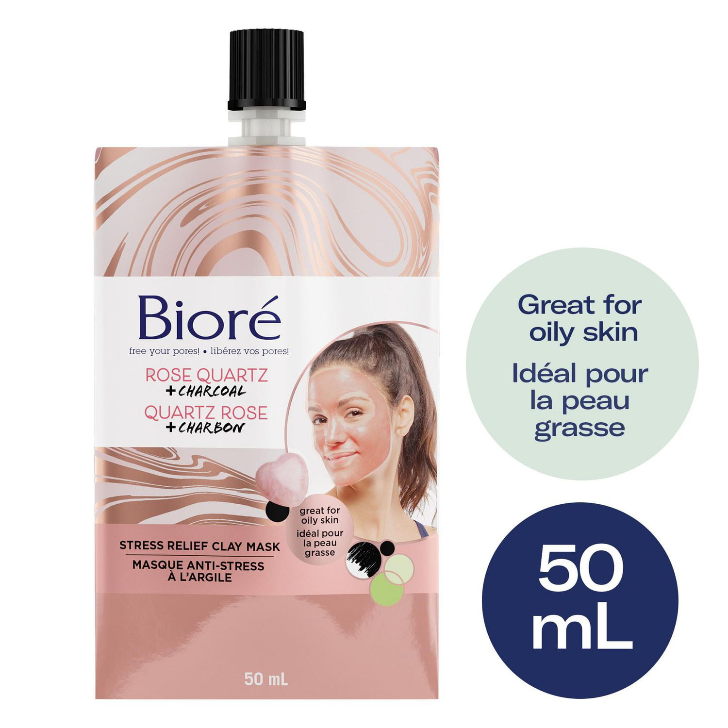 rose quartz and charcoal biore