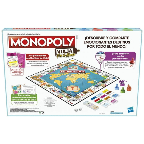 Monopoly Voyage autour du monde, jeu de societe, dès 8 ans bleu - Monopoly