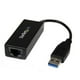 StarTech Adaptateur réseau USB 3.0 vers Gigabit Ethernet NIC - 10/100/1000 Mb/s - M/F - Noir – image 1 sur 3
